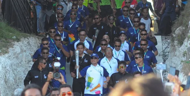 Asian Games 2018 Torch Relay in Bali: torch bearers on the route